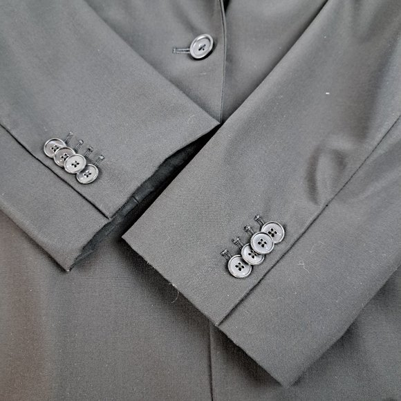 Land's End Black Single Button Closure Wool Blend  Blazer Size 18 Tall - Picture 7 of 15